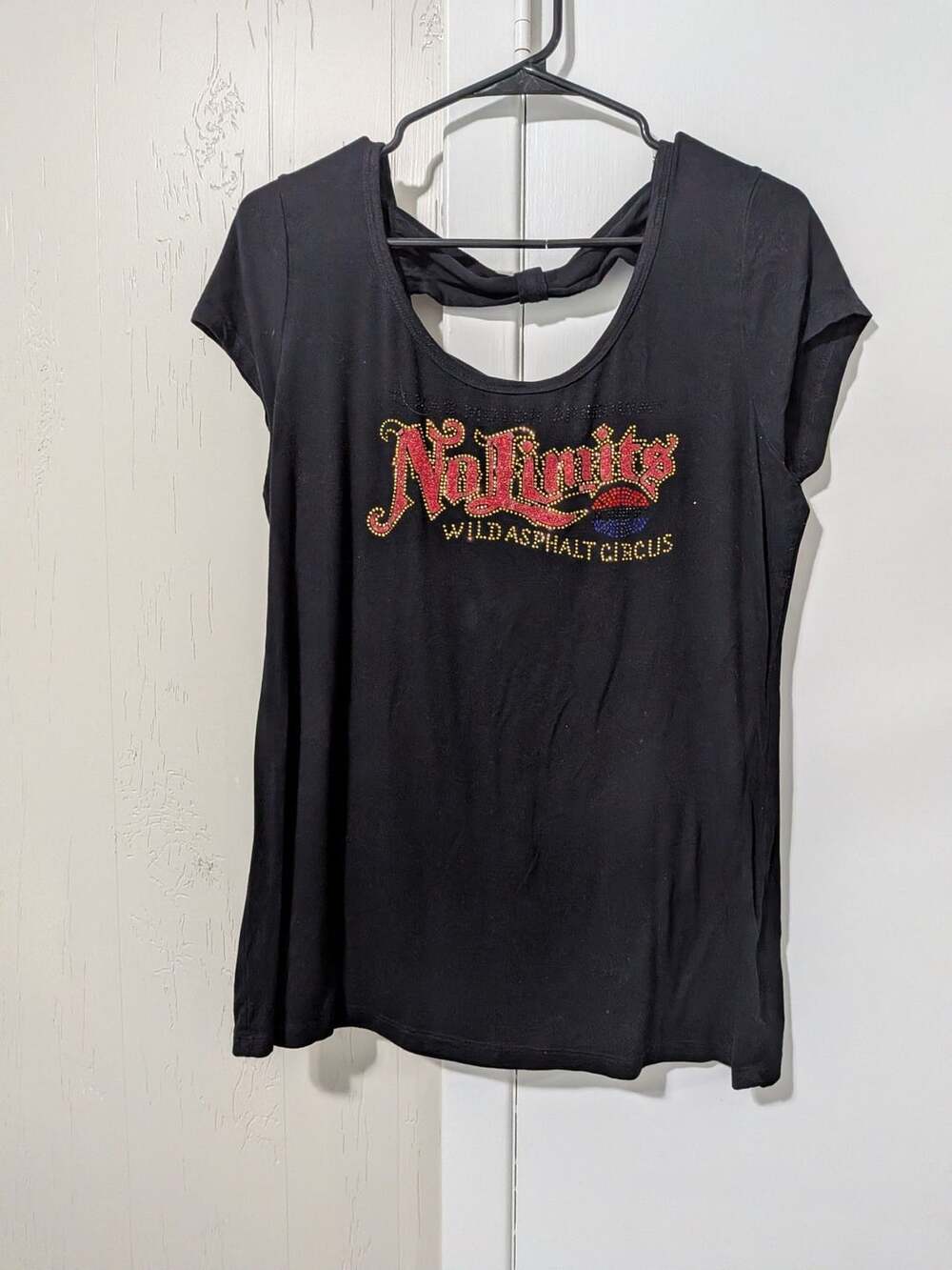 meesh & mia Texas Motor Speedway No Limits Top XL Black Studded
